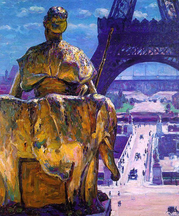 Louis Welden Hawkins The Eiffel Tower as seen from The Trocadero china oil painting image